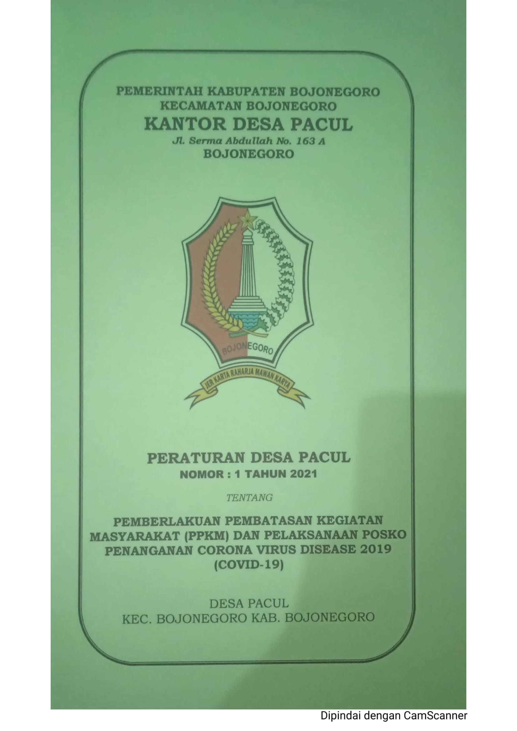 Perdes No 1 Tahun 2021 Tentang Pemberlakuan PPKM dan pelaksanaan posko penanganan covid 19-01