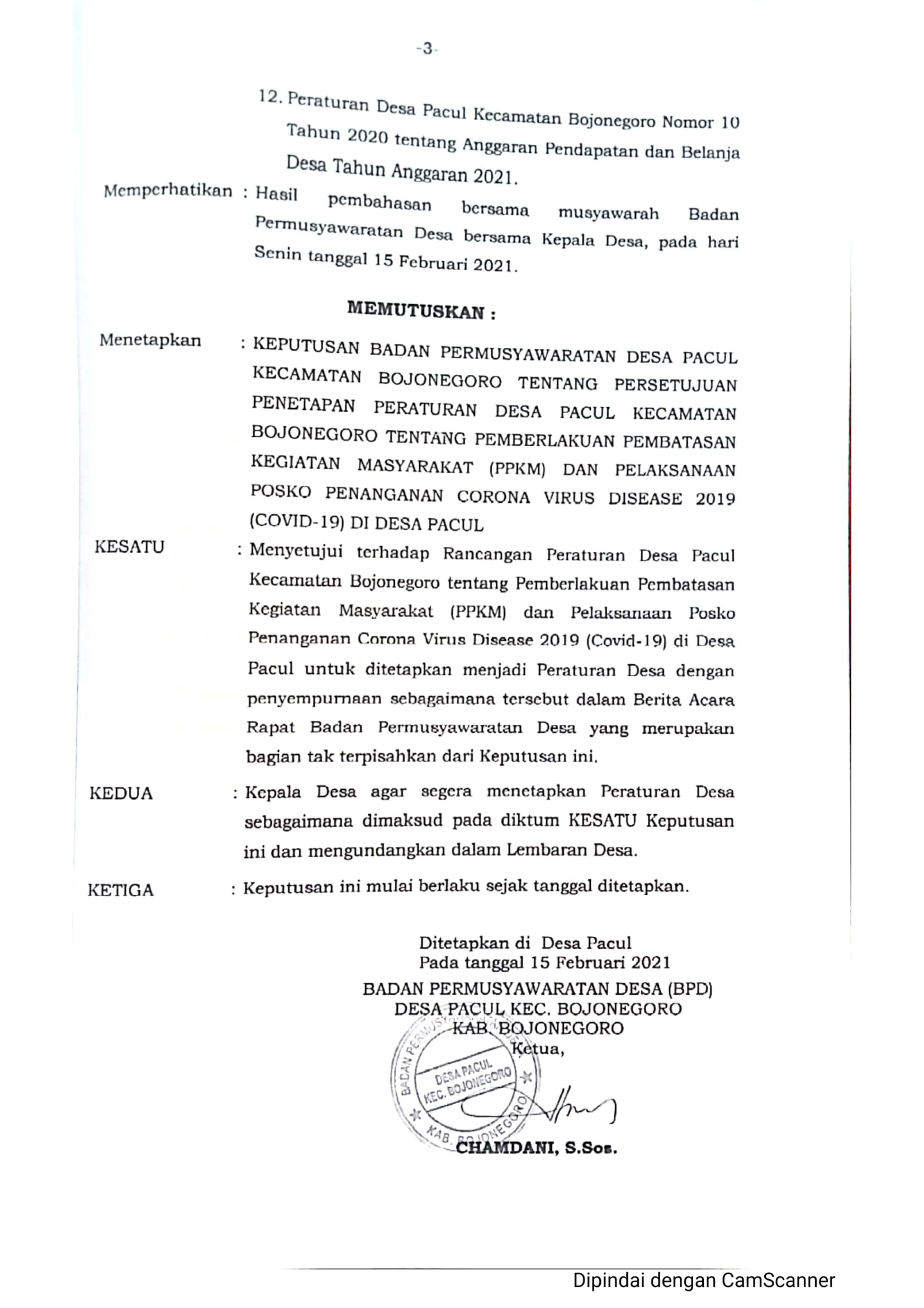 Perdes No 1 Tahun 2021 Tentang Pemberlakuan PPKM dan pelaksanaan posko penanganan covid 19-23